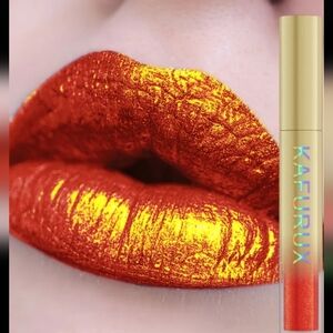 KAFURUX Shimmering Pearlescent Lip Glaze Gloss- Orange